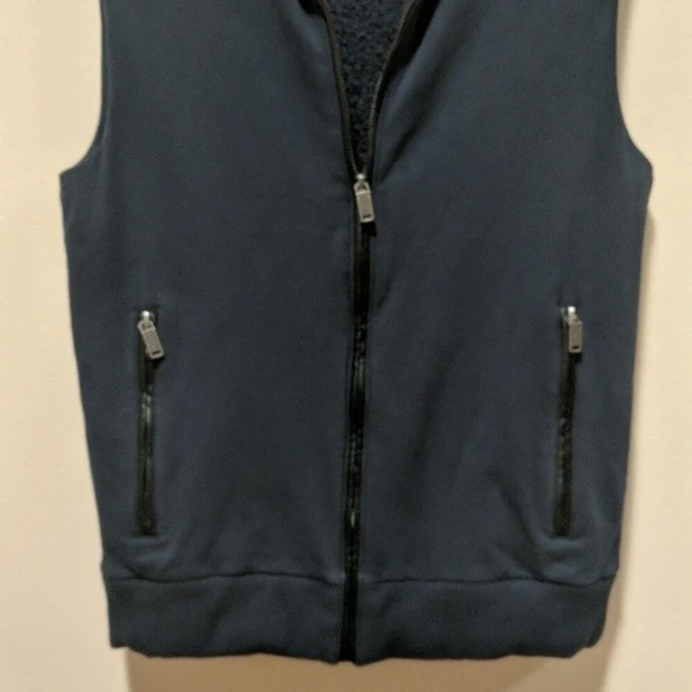 Michael Kors Women's Sherpa Lined Zip-Front Vest Size XS Navy Blue